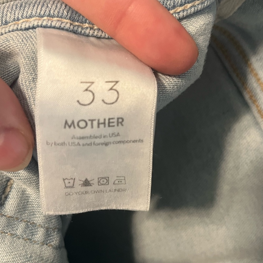 Mother The Wrapper Patch Cinched Ankle Light Blue… - image 4